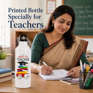 Teacher’s Day Gift | Leakproof Sipper Bottle with Carabiner | World’s Best Teacher Flask