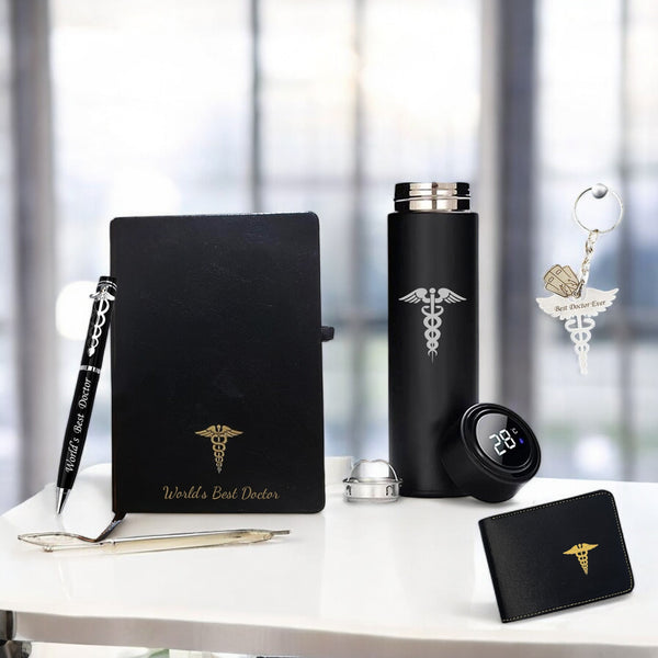 Doctor's Gift Set- Key-Chain, Black Bottle, Pen, Wallet, and Diary