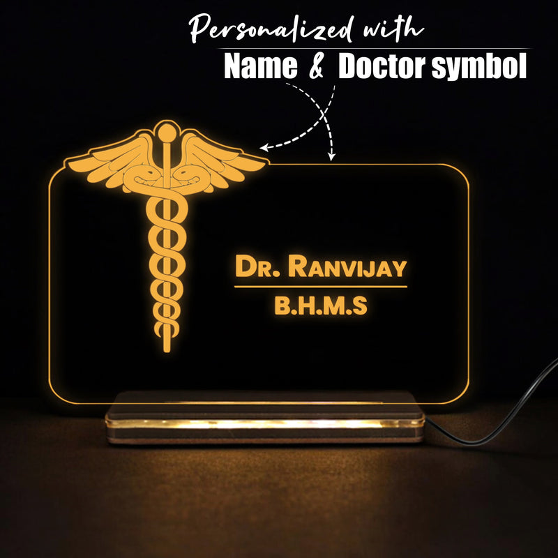 Customized Doctor LED Desk Lamp with Name & Medical Symbol