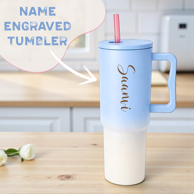 Customized Premium Stainless Steel Straw Tumbler (1200 ml) | Personalized Gift