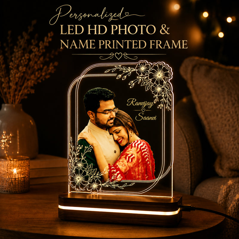 Customized HD UV Printed Photo Acrylic LED Photo Frame 6x8 Inch.