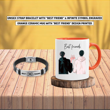 Male Friendship Day Gift Combo- Mug & Bracelet.