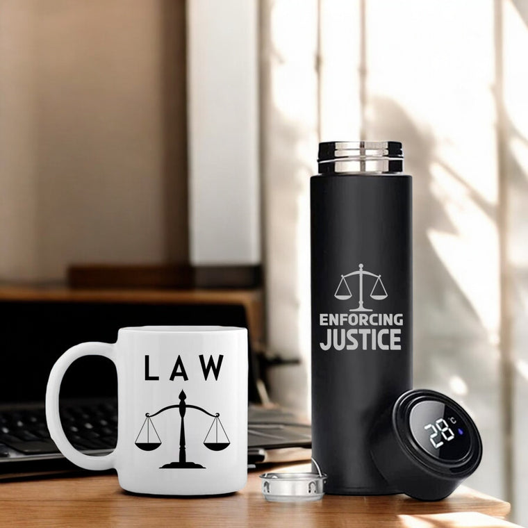 Advocate Theme Combo: Black Bottle & Coffee Mug with Advocate Logo