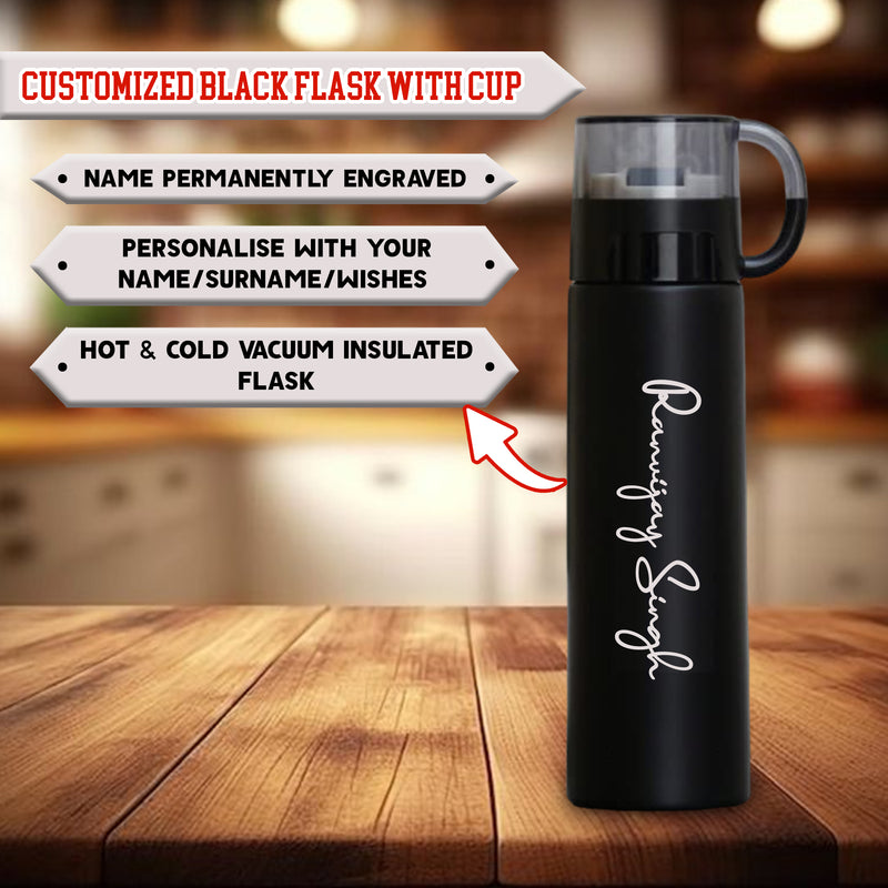 Stainless Steel Flask Bottle with Name Engraved.