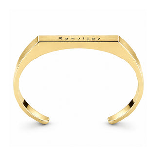 Customized Stainless Steel Kada Bracelet - Engraved Name Armlet for Men & Women.