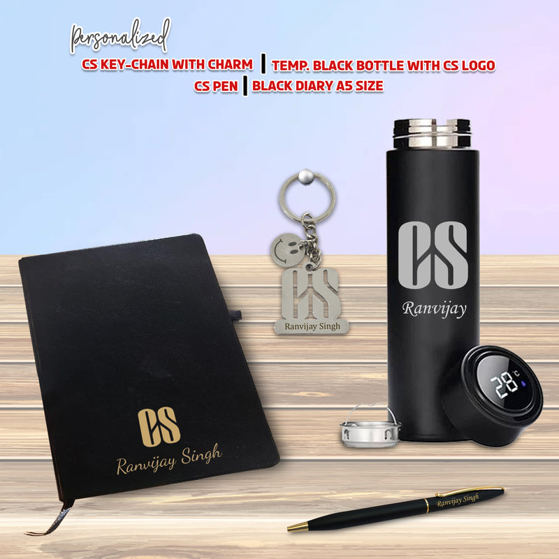 CS Essentials Kit: Keychain, Black Bottle, Pen & Diary.