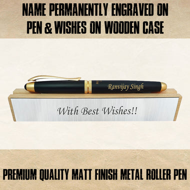 Personalized Golden Leaf Pen with Custom Message Box.