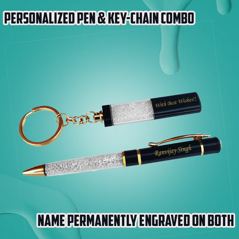 Crystal Pen & Keychain with Custom Name.