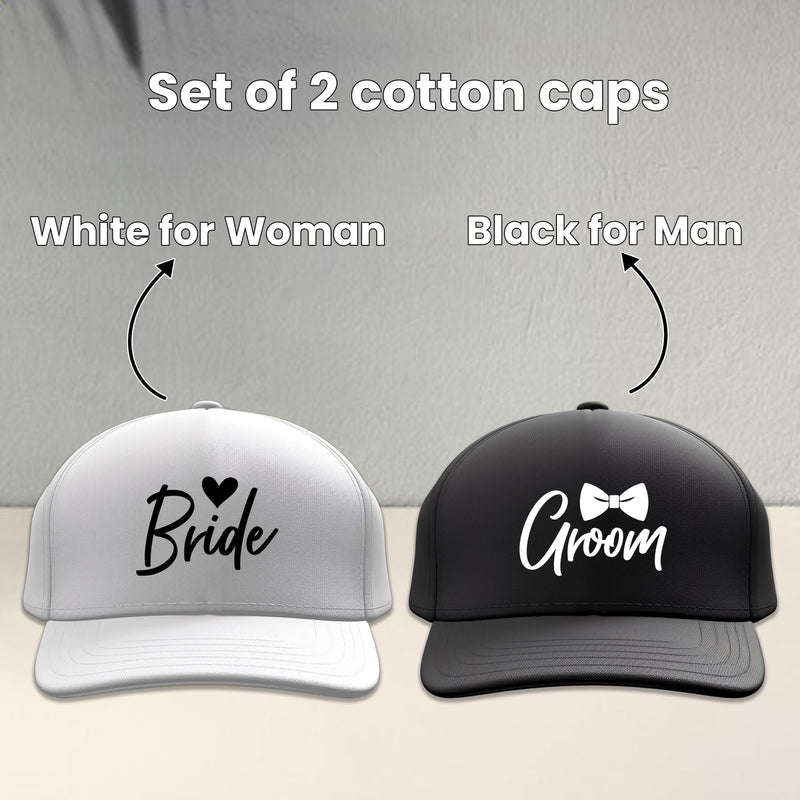 Bride & Groom Caps (Set of 2) – Matching Wedding Couple Caps.