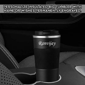 Personalized Insulated Steel Big Tumbler With Name Engraved.