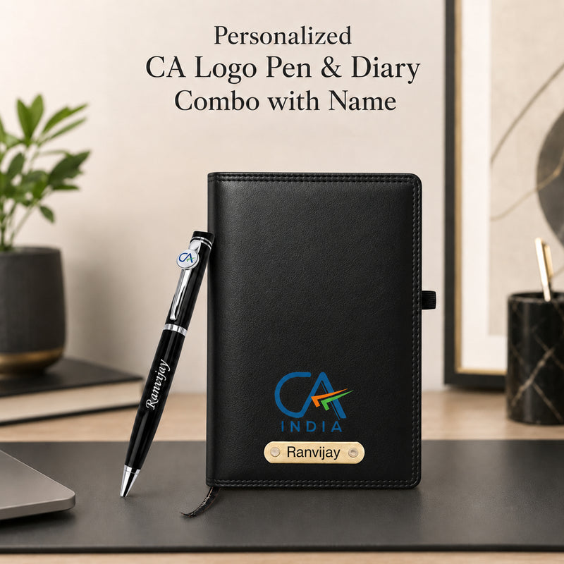Customized CA Gift Set: Pen & Diary with Name Engraved.