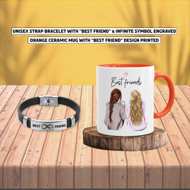 Friendship Day Combo- Ceramic Mug & Bracelet - Gifts for Friends on Friendship Day