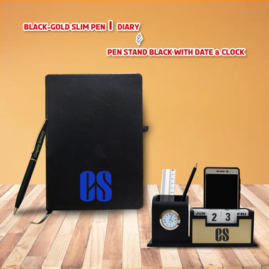 CS Gift Set – Pen Stand, Diary & Engraved Pen