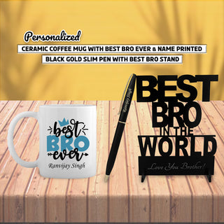 Black Slim Pen with Bro Stand & Ceramic Coffee Mug