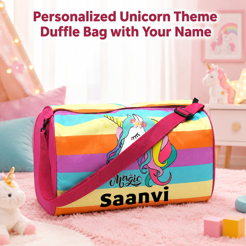 Kid's Travel Duffle Bag with Name Printed - Duffle Bag for Kids