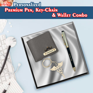 Personalized Wallet, Pen & Keychain Combo – Perfect Gift for Him
