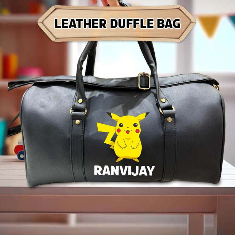 Personalized Kids' Leather Duffle Bag – Custom Name & Character