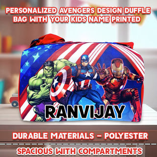 Kid's Travel Duffle Bag with Name Printed - Duffle Bag for Kids