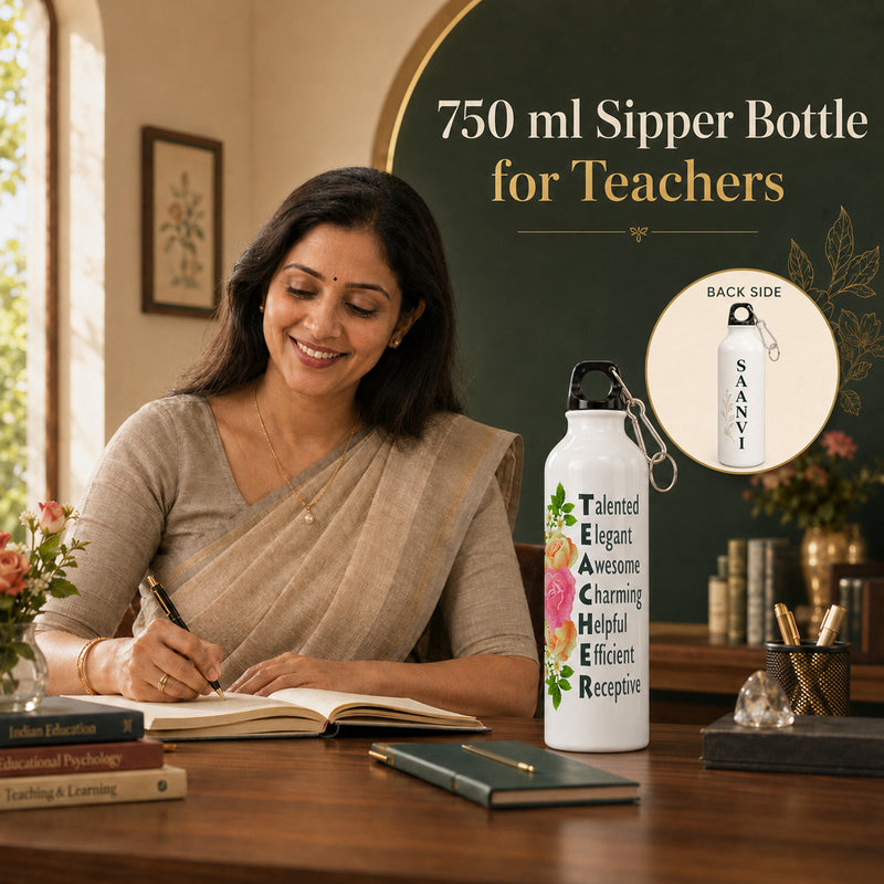 Personalized Teacher’s Day Gift | Leakproof Sipper Bottle with Carabiner | Teacher Appreciation Gift