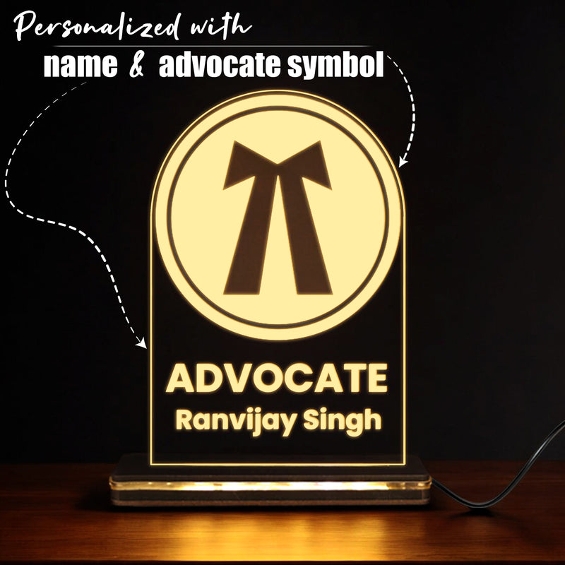 Customized Advocate LED Desk Lamp with Name & Advocate Symbol