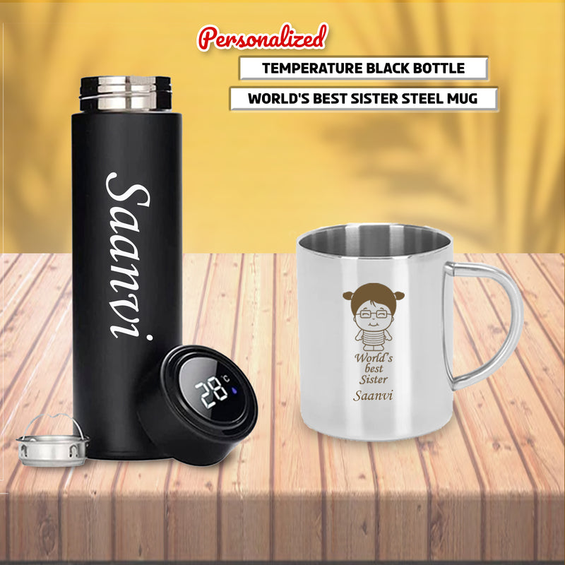 Personalized Rakhi Gift: Best Sister Mug & Custom Bottle