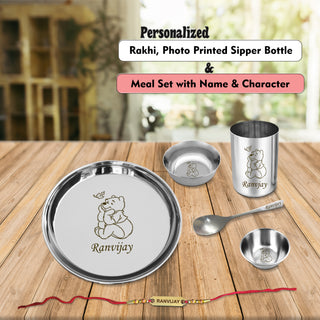Kids Rakhi Gift – Customized Meal Set + Custom Rakhi
