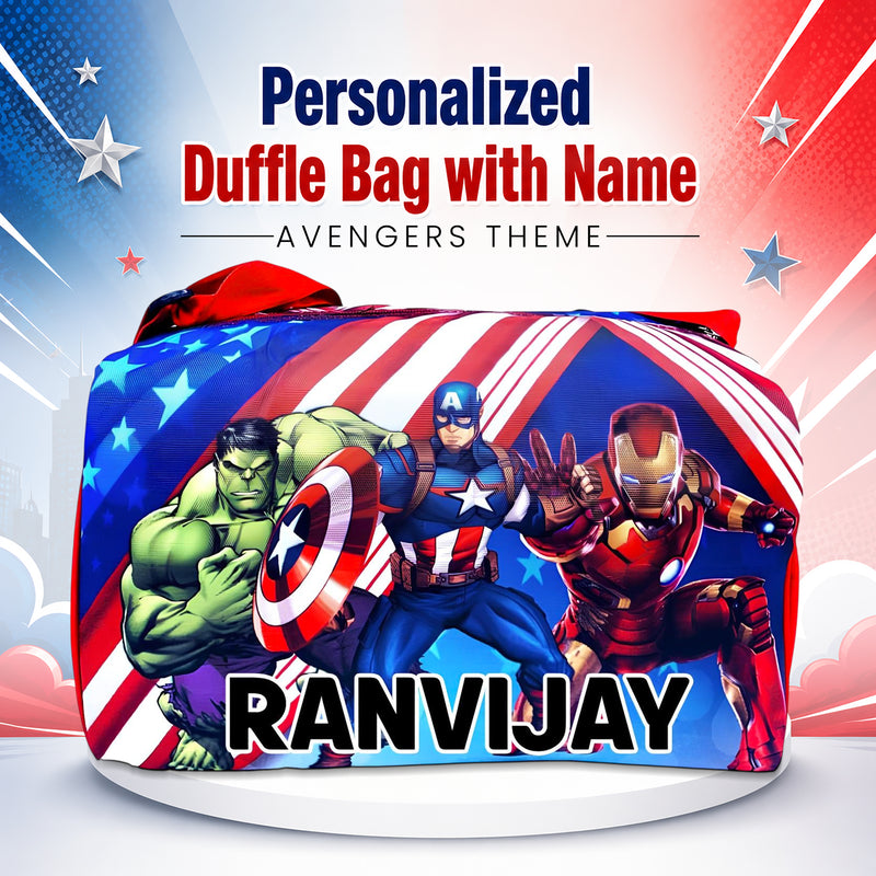 Kid's Travel Duffle Bag with Name Printed - Duffle Bag for Kids