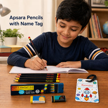 Customized Name Engraved Pencils with Name Tag for Kids