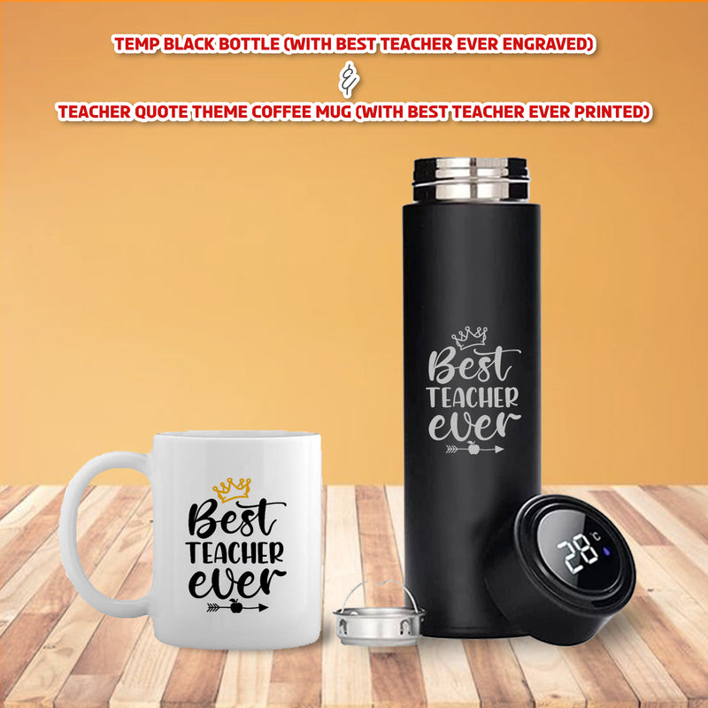 Elegant Teacher Gift Combo: Customized Bottle & Coffee Mug