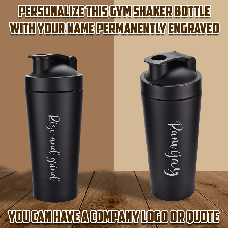 Personalized Black Gym Shaker.