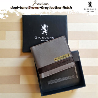 Giordano Men's Leather Wallet – Custom Name Engraved