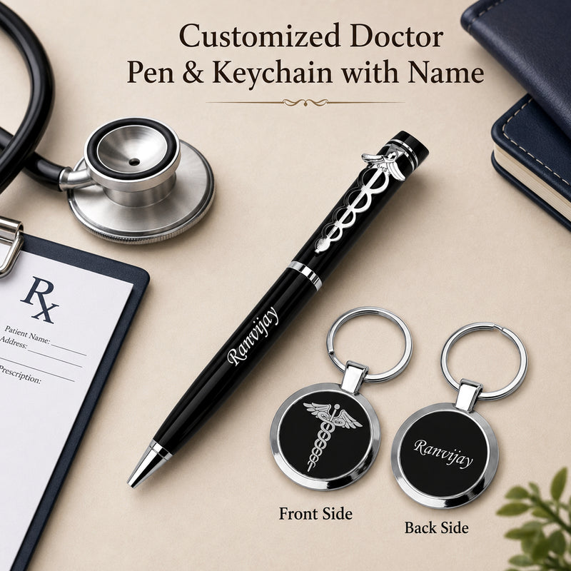 Customized Doctor Pen & Keychain Set.