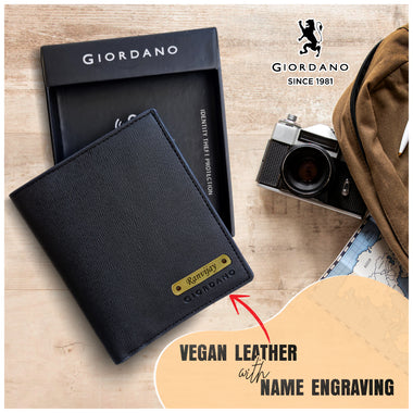 Giordano Leather Passport Cover- Custom Name Engraved