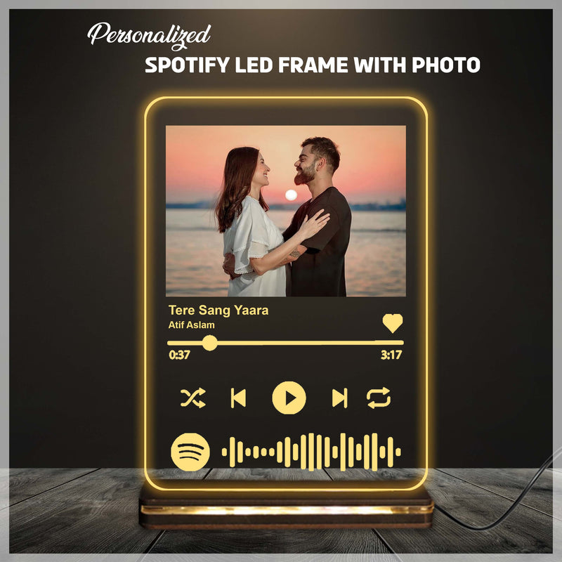 Acrylic LED Spotify Photo Frame – Customizable with Your Photo & Wishes.