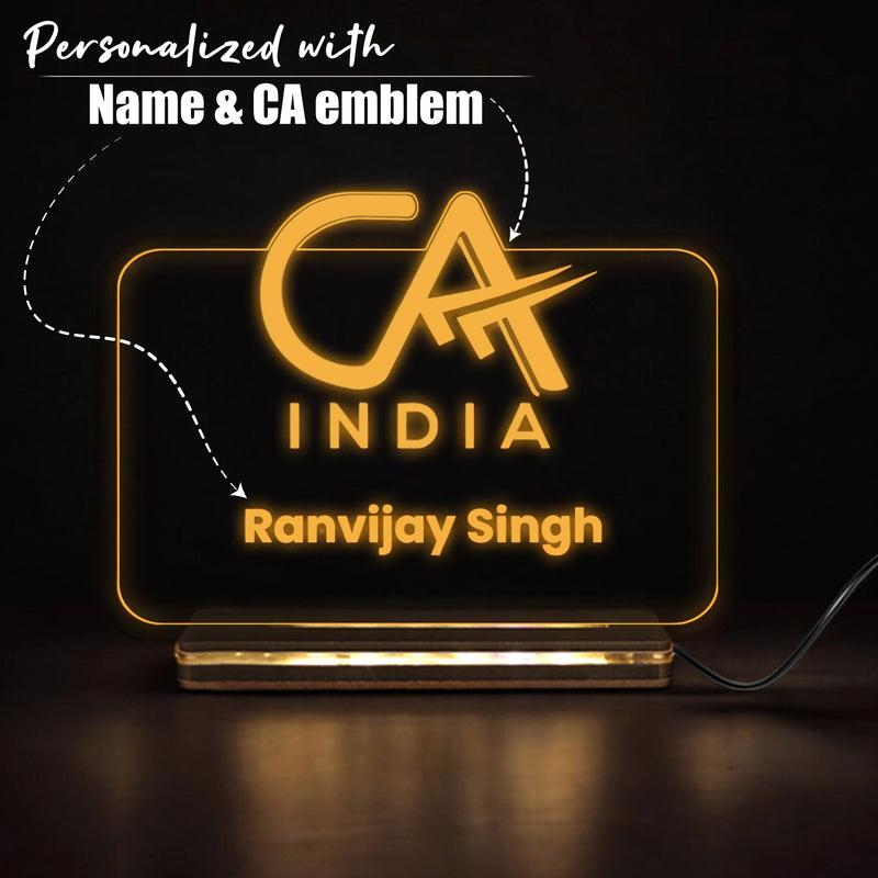Customized CA LED Desk Lamp with Name & Charted Accountant Symbol