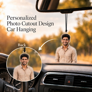 Personalized Photo Cutout Car Hanging | Double Acrylic Mirror Decor|Custom Gift         Is this conversation helpful so far?
