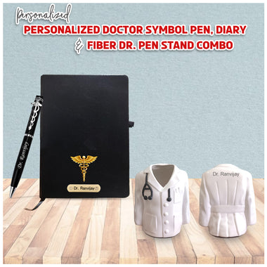 Doctor's Gift Set: Coat Pen Stand, Symbol Pen & Engraved Diary.