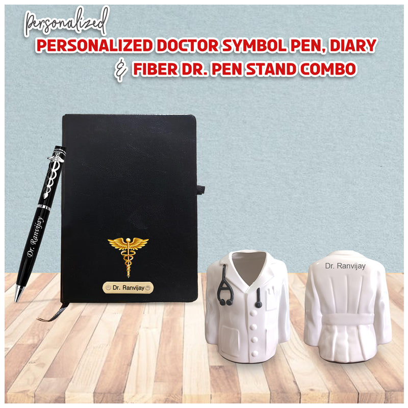 Doctor's Gift Set: Coat Pen Stand, Symbol Pen & Engraved Diary.