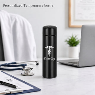 Personalized Custom Doctor's logo & Name Engraved Water Bottle.