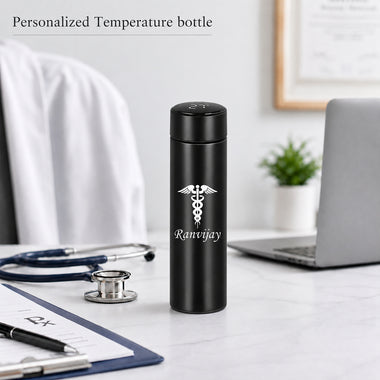 Personalized Custom Doctor's logo & Name Engraved Water Bottle.