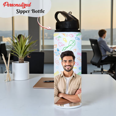 Customized Photo Printed 750 ML Aluminum Bottle for Men