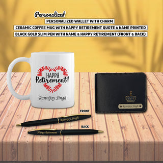 Personalized Retirement Gift Set - Wallet, Mug, & Pen