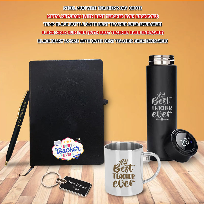 Teacher Appreciation Set: Diary, Keychain, Bottle, Pen & Mug.
