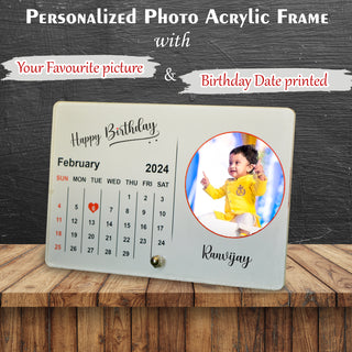 Acrylic Calendar Photo Frame with Stand- Customized With Your Picture & Your Memorable Date.