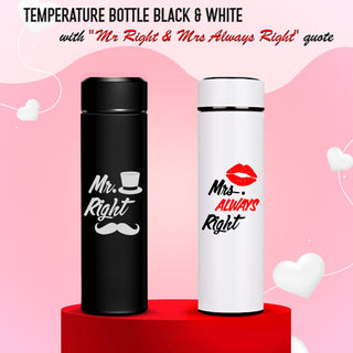 Couple Water Bottle Set of 2 Bottles with Couple Design Printed.