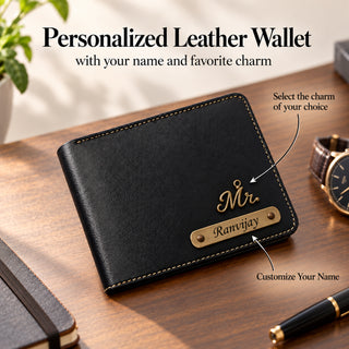 Customized Wallet for Men with Name & Charm | Personalized Name Wallet for Men's.