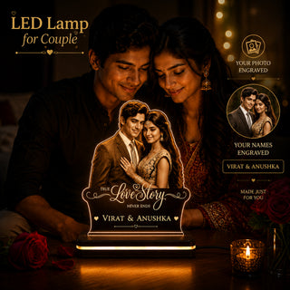 Acrylic LED Photo Lamp 6x8 Inch – Customized Engraved Photo Cutout with Name