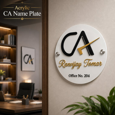 Customized CA Acrylic Name Plate with Name & House Number.
