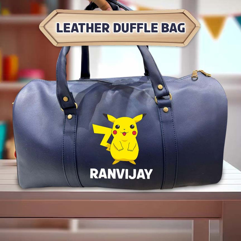 Personalized Kids' Leather Duffle Bag – Custom Name & Character