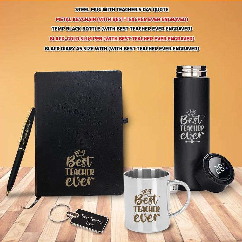 Teacher Appreciation Set: Diary, Keychain, Bottle, Pen & Mug.